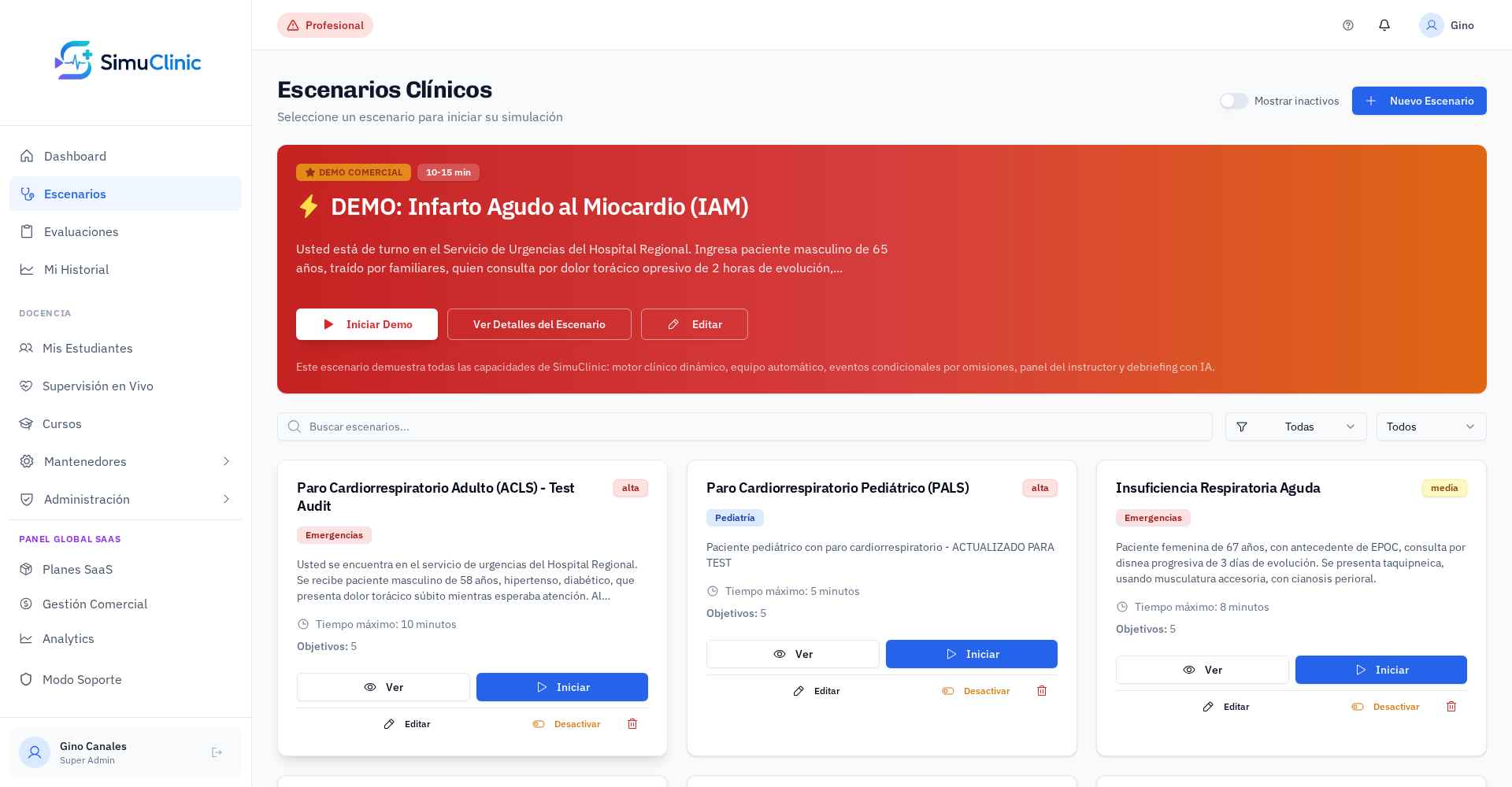 SimuClinic - Plataforma de Simulación Clínica